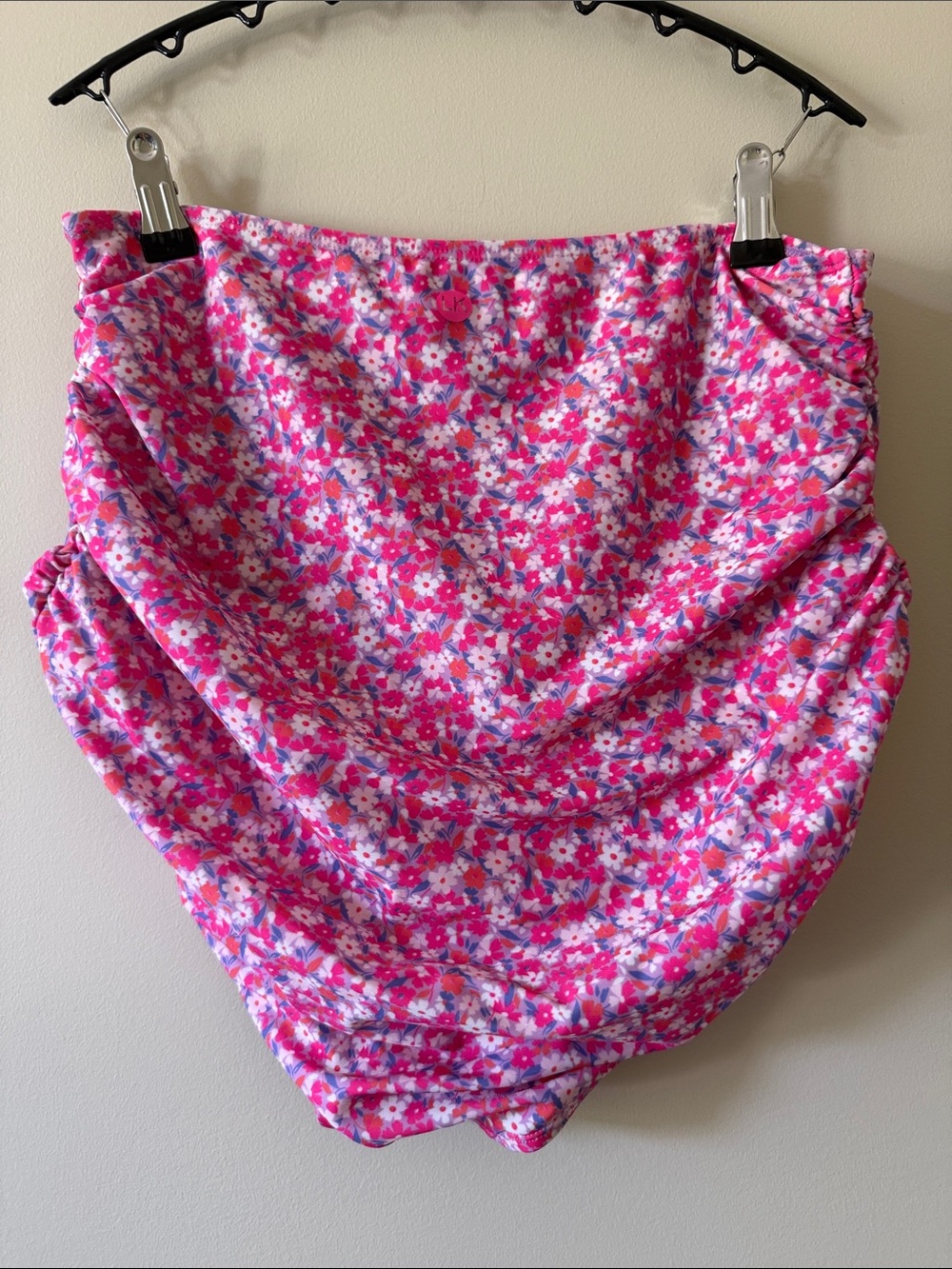 Floral Ruched Pink Bikini Bottoms